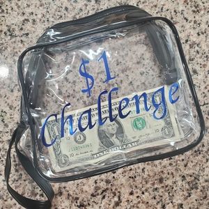 Clear Waterproof Black Lined TSA Appproved Money Challenge Bag